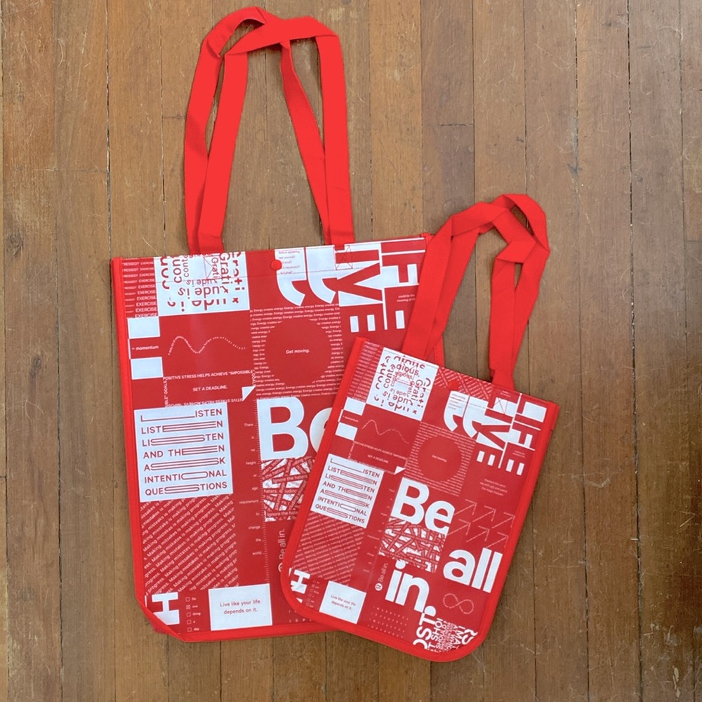 ❤️ Two Brand New Red Logo Lululemon Bags, One Large, One Small